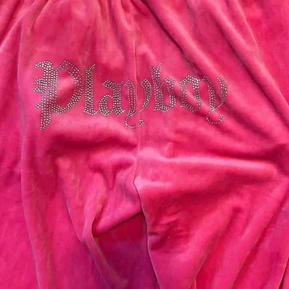 PLAYBOY Hot Pink Wide-Leg Lounge Pants | Y2K | Size XL - Picture 11 of 14
